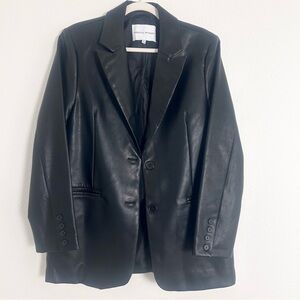Rebecca Minkoff Vegan Leather Blazer Jacket Poetcore Oversized Black Size Medium